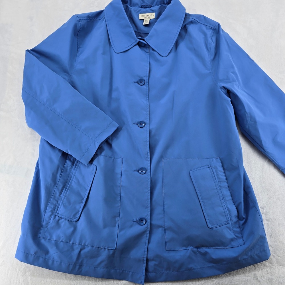 Appleseed's Petites Jacket Womens PXL Jacket Blue Button Front Pockets A19437